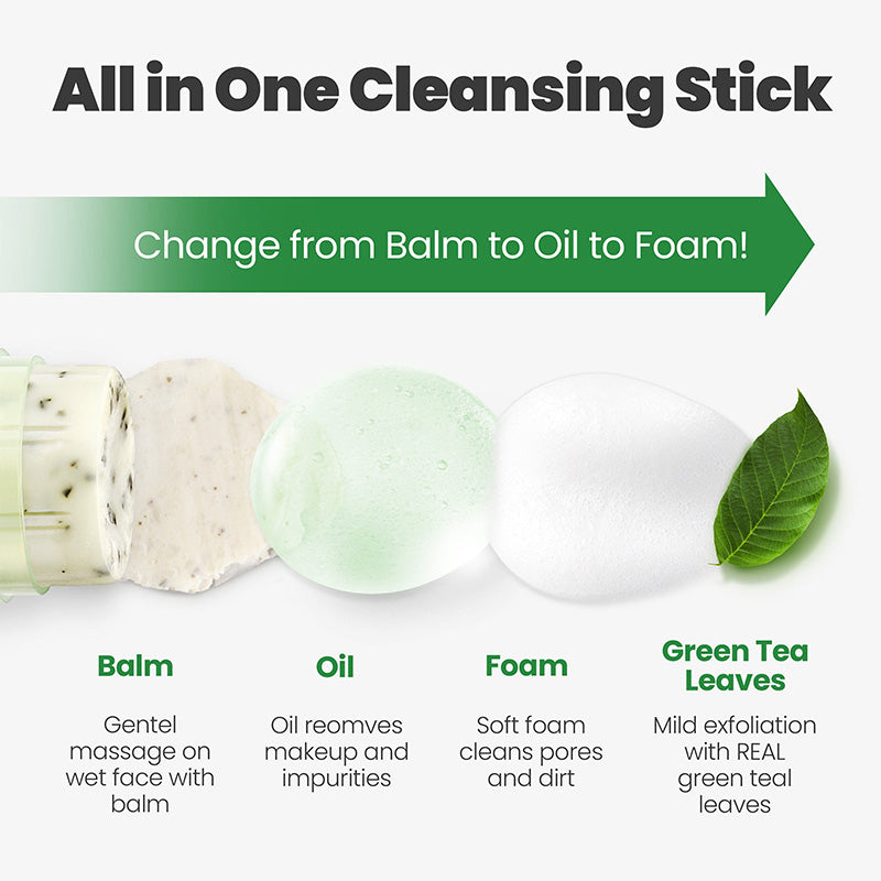 Dermalogy Real Fresh Cleansing Stick Green Tea