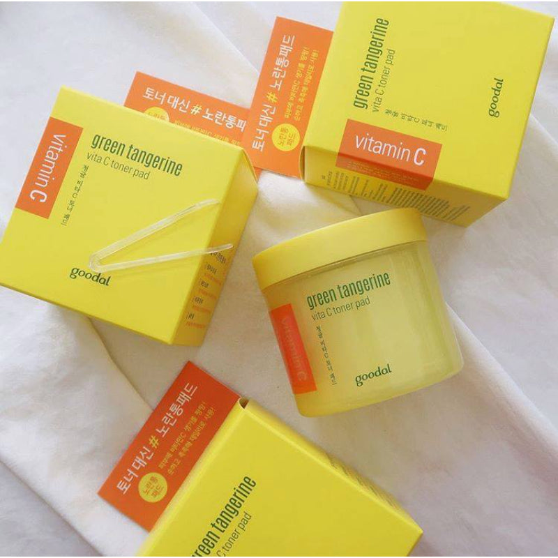 Goodal Green tangerine vitamin C toner pad - Korean-Skincare