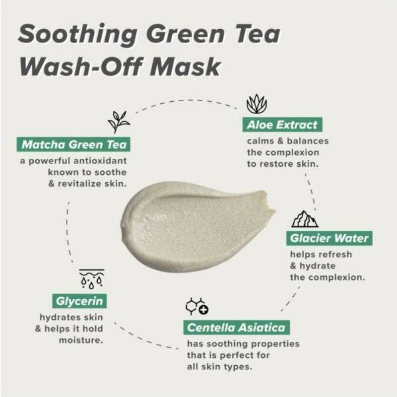  Matcha Mood Soothing Green Tea Wash-Off Mask - Korean-Skincare