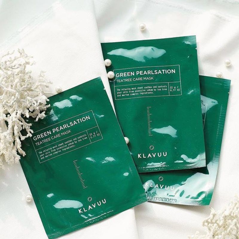 Klavuu Green Pearlsation TeaTree Care Mask - Korean-Skincare